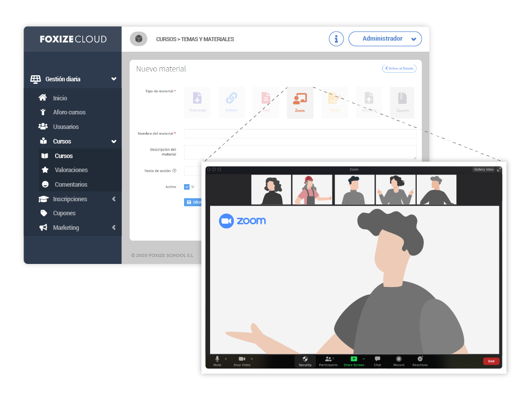 Realiza tus Webinars con la herramienta Zoom integrada en Foxize Cloud